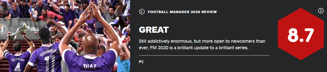 《足球经理2020》IGN 8.7 M站85分 最佳入坑作