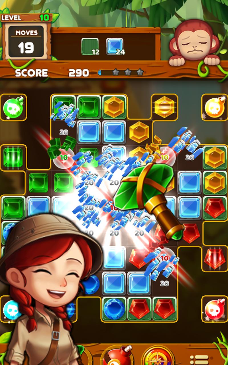 Jewels Crush 2021 : Match 3 Jungle Puzzle